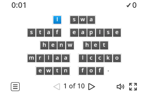 Image of 
<span>C1/C2: Everyday Activities (anagram)</span>
